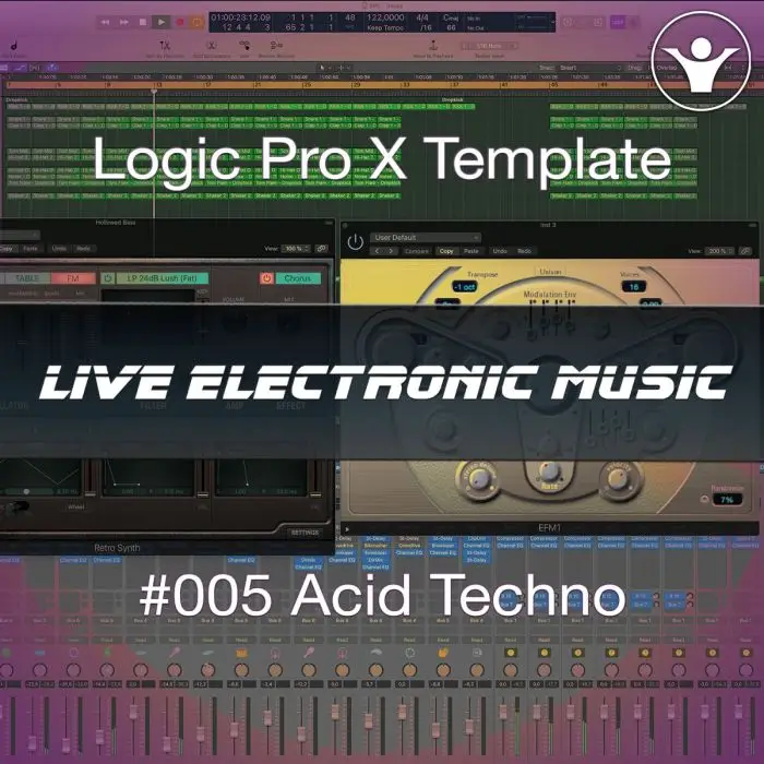 Acid Techno Logic Pro X Template | Live Electronic Music Tutorial 005Logic Pro Templates (Stock Plugins), Logic Pro Templates