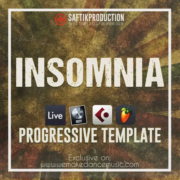 Insomnia - Deep Progressive Template for Ableton Live, Logic Pro X, Cubase and FL StudioAbleton Templates, Logic Pro Templates, FL Studio Templates, Cubase Templates