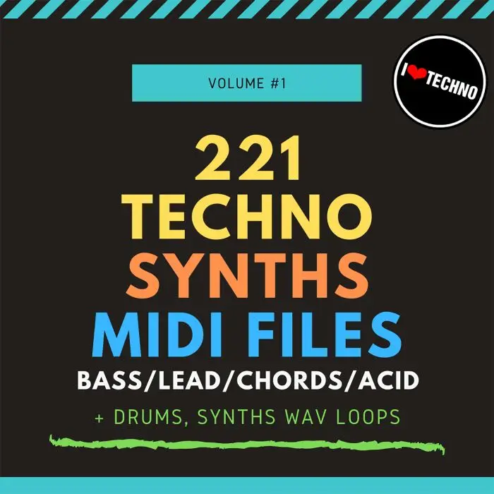 221 Techno Synths MIDI Files Vol 1 (Sample Pack MIDI/WAV)MIDI FIles, Serum Presets