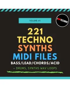 221 Techno Synths MIDI Files Vol 1 (Sample Pack MIDI/WAV)